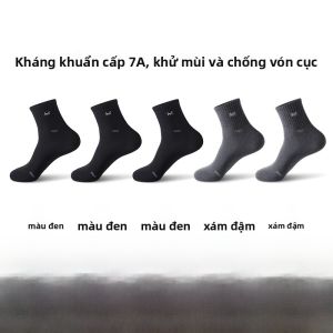 Tất nam MiiOW cotton dài thoáng khí thấm mồ hôi chống mùi thoải mái