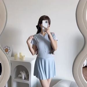 Womens Slim-Fit One-Piece Swimsuit Sporty Style Secure and Skin-Friendly for Beach Swimming