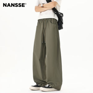 NANSSE | American Style Solid Color Straight Leg Summer Thin Casual Pants