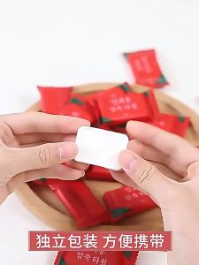 【iMall】1pc Disposable Portable Cotton Compressed Face Cleansing Towel Tuala Small Compact Travel Size Candy Size 一次性洗脸毛巾