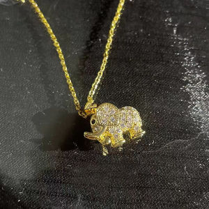 Kalung Liontin Gajah Berlapis Emas Kalung Rantai Fashion Wanita X21