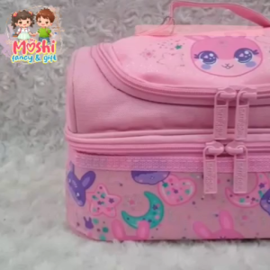 Lunch Bag Rabbit Pink / Tas Bekal Makanan Anak Perempuan Motif Rabbit Kelinci Pink / Kotak Makan Motif Rabbit Kelinci / Lunch Bag Double Decker Rabbit