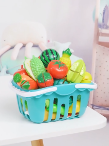 111Pcs Fruit Vegetable Kitchen Set Food Cutting Toys for Kids Pretend Play Set Kids Cooking Toys