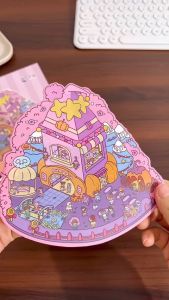 3D Miniature Scenes Sticker DIY Cute Cartoon Journal Animal Korean Style Landscape Building PET Staking Sticker 艺蓝立体造景贴纸