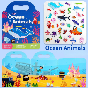 Bubble Stickers Cognitive Puzzle Toys for Kids Shape Matching Toy Portable Reusable Stickers Paper Early Educational Toy