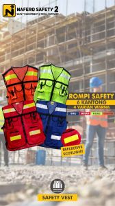 Rompi Jaring Safety Proyek 6 Kantong - Safety Vest