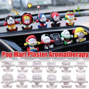 2 Bộ Pop Mart thạch cao hương liệu bảng điều khiển xe hơi tự làm bong bóng Mart Búp bê sơn đầy màu sắc trang trí Nước hoa 3D handmade graffiti Nước hoa thạch cao