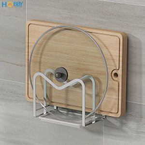Kệ để thớt nắp vung 2 ngăn dán tường inox 304 Hobby Home Decor TT08
