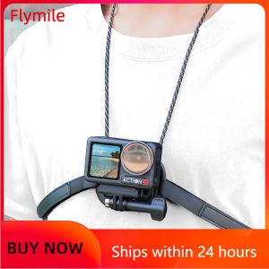 Flymile Action 5 Pro Magnetic Chest Mount +Neck Strap for DJI Action 4/Insta360 Ace Pro 2 Camera Bracket POV Selfie Accessories
