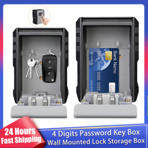 New Key Box 4 Digits Password Safe Deposit Box Metal Material  Waterproof Wall Mounted Security  Storage Lock Box  Anti Thef