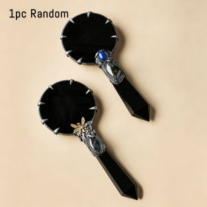 1pc Natural Obsidian Scrying Mirror Set Handcrafted Black Stone Decorative Mirror Home Tabletop Display Ornament