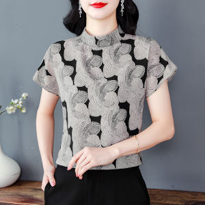 DAIXIANGFEIZI | Elegant Short Sleeve Chiffon Blouse