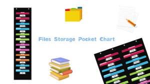 36 Pockets File Storage Pocket Chart with Nametag Pockets Hanging Wall File Organizer for Classroom and Office