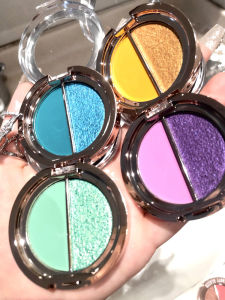 Rainbow Dual Tone Eyeshadow Palette Pearl Matte Sparkling Stage Makeup Latin Dance Eye Color Enhancement Natural Long Lasting