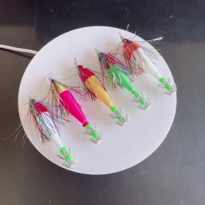 Mồi Câu Mực Bạch Tuộc Phát Sáng ShareShark 5/10 Cái/túi Móc Dù Hai Lớp Mồi Sinh Học Dùng Cho Câu Cá Biển Sông Và Suối