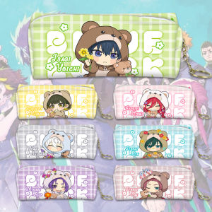 Blue Lock Surrounding PU Leather Zipper Pencil Case Stationery Box One Piece Cartoon Anime School Supplies Storage Bag