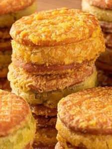 Traditional Fujian Chestnut Paste Cookies 480g Heart-Shaped Green Bean Paste Crisp Biscuits Chinese Snacks Nuding City