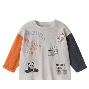 Boys Pure Cotton Long Sleeve T-Shirt Inner Wear Base Layer Shirt Baby Spring Autumn Cartoon Print round Neck Casual Style