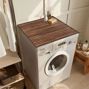 Imitation Wood Grain Washing Machine Top Pad Waterproof Hot And Non-Slip Laundry Area Kitchen Countertop Protection Pad