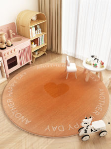 Pink Childrens round Area Rug Bedside Blanket Bedroom Reading Zone Baby Girls Room Carpet Modern Simple Style Home Decor
