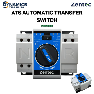 ZENTEC ATS Dual Power Automatic Transfer Switch 2 Pole 63A 125A 50Hz/60Hz 220V Model YRQ2CB Solar Photovoltaic Generator System Manual & Auto Transfer Mode Fast Power Switching