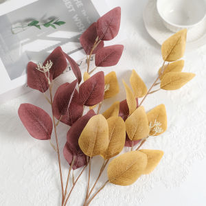 1PCS Artificial Fake Plants Eucalyptus Leaves Branch With Fruit Wedding Home Flower Arrangement Eucalyptus Modern Decor