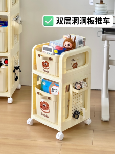 ตู้หนังสือพกพาหลายชั้น ตู้เล่นของเล่น ตู้เก็บของในห้องนั่งเล่นแบบเคลื่อนที่ได้ ตู้หนังสือสำหรับหอพักนักเรียน สไตล์เรียบง่าย