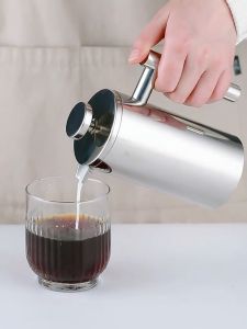 Alechaung เหยือกชงกาแฟสด กาชงกาแฟสแตนเลส Frencs press pot 350ml-1500ml แบบกด สำหรับร้านกาแฟ หรือชงกาแฟทานเอง