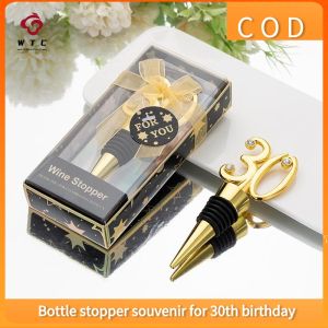 【COD】 30th birthday gift Red wine cork party gift Reusable gift Digital souvenirs can be given to friends as gifts with unique design