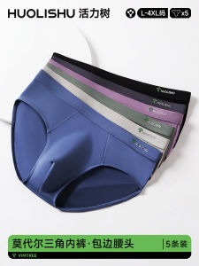 Comfortable Breathable Modal Antibacterial Large Size mid Waist Triangle Underwear for Men Youth Pure Color Seamless Shorts