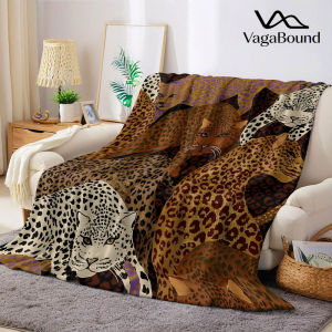 BILIBILI | Vintage Leopard Print Flannel Blanket Warm Soft Halloween Christmas Decorative Couch Warm Cozy All-Season Gift