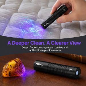 365nm/395nm Mini UV Led Flashlight Usb Rechargeable Nail Lamp Torch Cat Dog Pets Urine Tinea Money Ore Gems Scorpion Check Light