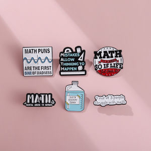 Math Alphabet Designed Niche Metal Brooch