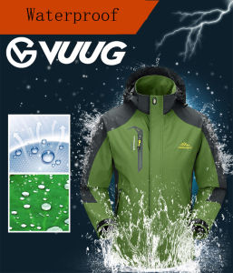 VUUG Casual Jacket Mens Spring Autumn Army Waterproof Windbreaker Jackets Male Breathable UV protection Overcoat 5XL