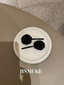 Jinmuke Floral Rose Hair Accessories Side Clip One-Row Edge Hairpins Fashionable Hair Decorations for Women