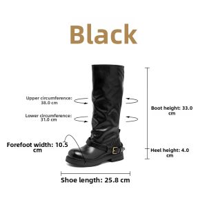 Josiny | Belted Chunky Melada Color Flat Legging Long Boots