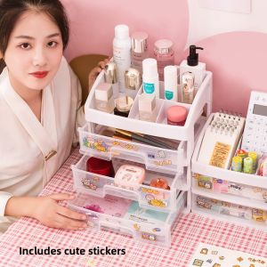 Gleno Cosmetic Storage Box Skin Care Product Organizer Desktop Makeup Desk Mask Lipstick Brush Drawer Rack Dustproof