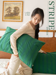 Simple Stripe Pillowcases Pair Pure Cotton Single Person Pillow Special Mens Womens Soft Couple Pillow Core Covers