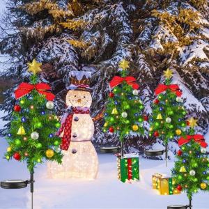 LED Solar Christmas Tree Decor Floor Lights Outdoor Garden Waterproof Solar LED Courtyard Decorc