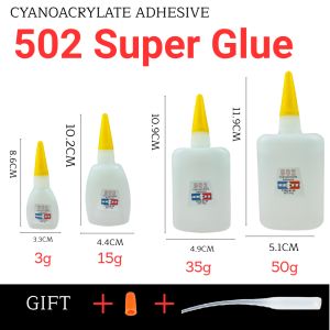 502 Super Glue Cyanoacrylate Quick Dry Adhesive for Ceramic Metal Wood Rubber Plastic Instant Strong Bond 3g 15g 35g 50g