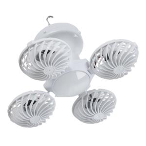 Solar Powered Camping Fan with LED Lantern Rechargeable USB Ventilator Portable Hanging Tent Light for Outdoor Hiking