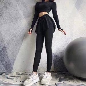 High Waist Yoga Pants Womens Fitness Running Training Sports Set Professional Quick Dry Long Trousers Butt Lifting