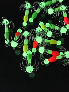New High-Quality Fluorescent Squid Jig Lures with Luminous Glow-in-the-Dark Bait Hooks for Night Fishing