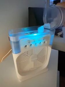 Fan 3 in 1 Portable Air Cooler Fan Mist Cooling Fan Humidifier Fans Purifier Desktop Electric Fan Mini Portable Fan Air Cooling fan Humidifier Purifier Mist Cooler usb rechargeable desk fan portable aircon mini fan for room and office