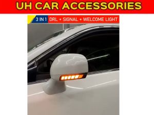 Perodua Myvi Axia Dragon Scale Side Mirror Smoke Led With Signal Running Indicator DRL Signal Welcome light