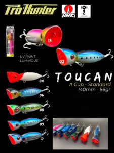 Umpan Pancing Popper Top Water Bait Lure Pro Hunter Toucan 56 Gram