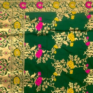 Dupatta Scarf Banarasi Silk Mangalam Florals Wooven Wedding Classic Wear