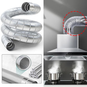 50mm~110mm Kap Tebal Aluminium Foil Tabung Water Heater Selang Knalpot Teleskopik Pipa Ekspanding Pipa Buangan Kuat Tabung Gas Asap