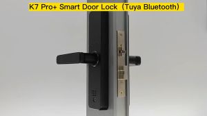 K7 Biometric Fingerprint Password Card Door Lock Black Smart Lock Tuya App BlE Remote Unlocking Keyless Lock Electronic