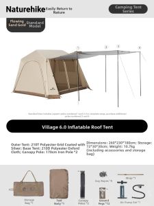 NatureHike | Roof-shaped Inflatable Camping Tent